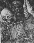 Albrecht Dürer - Monogram in Knight, Death & the Devil